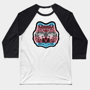 illustrated SNOW LEOPARD PRIDE series (trans pride flag) Baseball T-Shirt